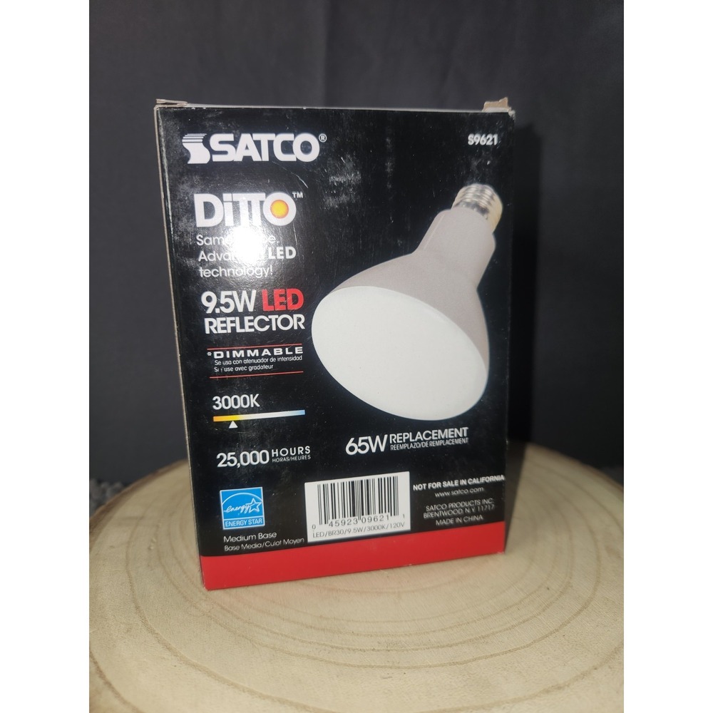 Satco S9621 105° Very Wide Flood LED 9.5W =65W BR30 Medium E26 3000K Soft White - Picture 5 of 7